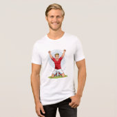 Fußballspieler Mann Tri-Blend Shirt (Vorderseite voll)