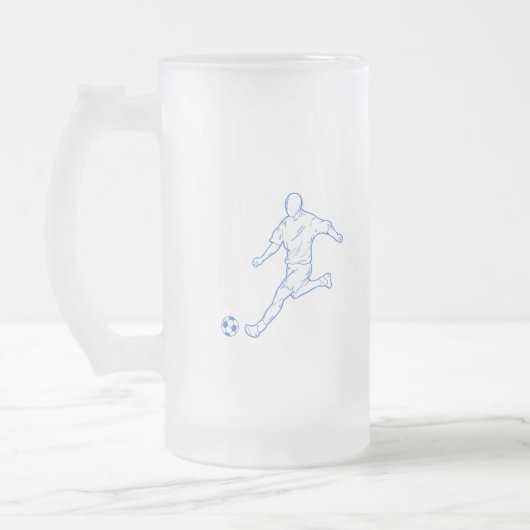 Fußballspieler Mattglas Bierglas (Links)