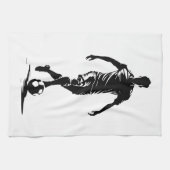 Fußballspieler mit Ball Geschirrtuch (Horizontal)