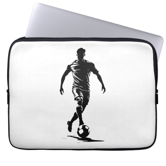 Fußballspieler mit Ball Laptopschutzhülle (Vorderseite)