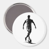 Fußballspieler mit Ball Magnet (Vorderseite/Rückseite)