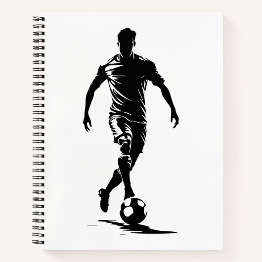 Fußballspieler mit Ball Notizblock (Vorderseite)