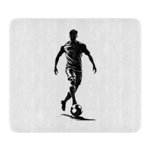 Fußballspieler mit Ball Schneidebrett