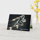 Fußballspieler mit Ball zum Geburtstag Karte (Gelbe Blume)