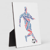 Fußballspieler mit Kugel Fotoplatte (Seite)