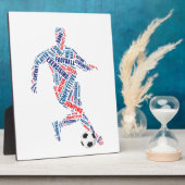 Fußballspieler mit Kugel Fotoplatte (Seite)