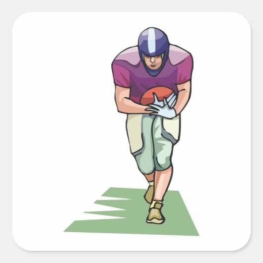 Fußballspieler mit Kugelschreiber Quadratischer Aufkleber (Vorderseite)