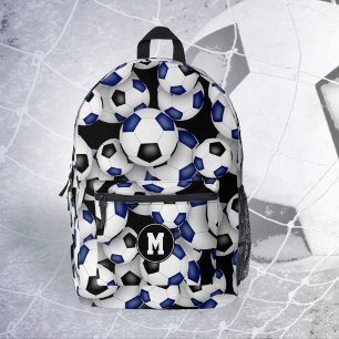 Fußballspieler mit Monogramm blaue Mannschaftsfarb Bedruckter Rucksack
