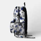 Fußballspieler mit Monogramm-blaugraue Mannschafts Bedruckter Rucksack (Rechts)
