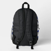 Fußballspieler mit Monogramm-blaugraue Mannschafts Bedruckter Rucksack (Rückseite)