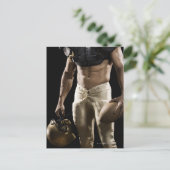 Fußballspieler mit Schutzausrüstung, Fußball, Postkarte (Stehend Vorderseite)