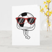 Fußballspieler mit Sonnenbrille im Fußball Karte (Gelbe Blume)