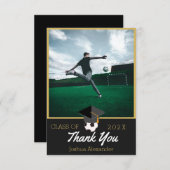 Fußballspieler Modernes Foto Abschluss Klasse Dankeskarte (Vorne/Hinten)