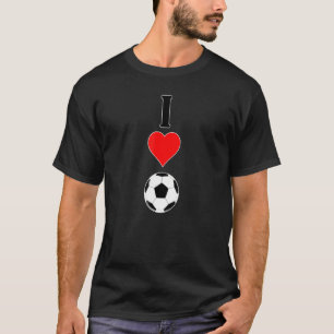 Fußballspieler oder Trainer Vertikal I Liebe Herzs T-Shirt