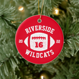 Fußballspieler personalisiertes Foto Weihnachten Keramik Ornament