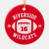 Fußballspieler personalisiertes Foto Weihnachten Keramik Ornament (Vorne)