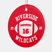 Fußballspieler personalisiertes Foto Weihnachten Keramik Ornament (Links)