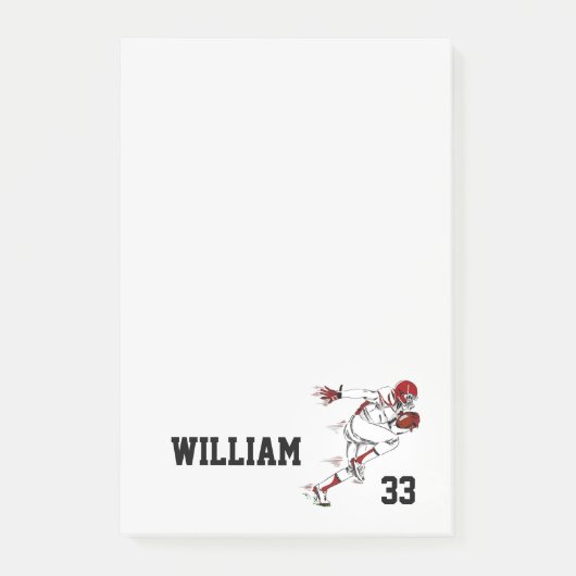 Fußballspieler Post-it Klebezettel (Vorderseite)