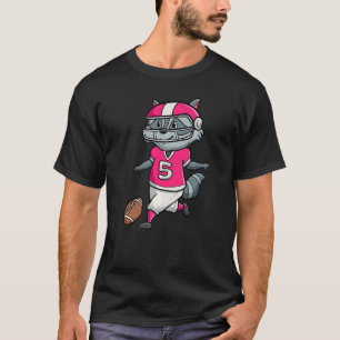 Fußballspieler Raccoon wilde Tier Trash Panda T-Shirt
