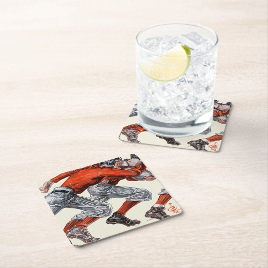 Fußballspieler Rechteckiger Pappuntersetzer (Vor Ort)