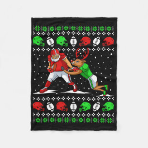 Fußballspieler Rentier hässliches Weihnachts-Pyjam Fleecedecke