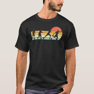 Fußballspieler Retro-Sonnenuntergang Vintage-Farbe T-Shirt