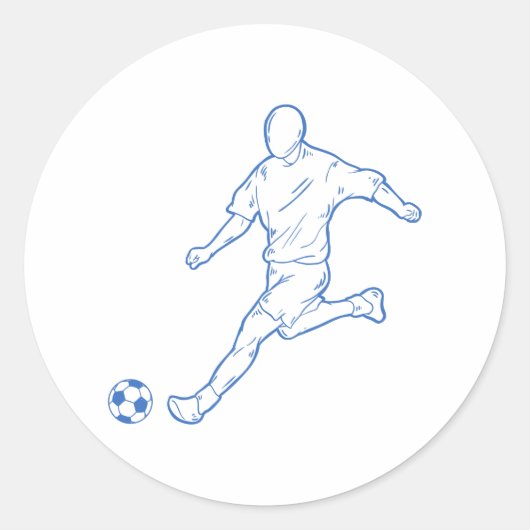 Fußballspieler Runder Aufkleber (Vorderseite)