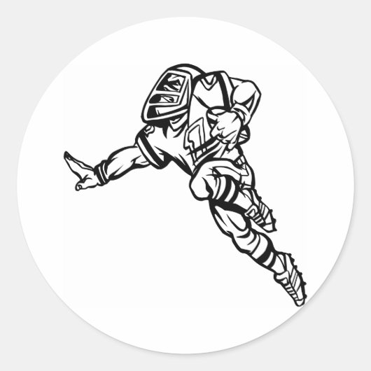 Fußballspieler Runder Aufkleber (Vorderseite)