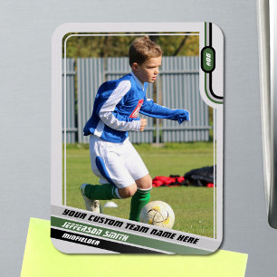 Fußballspieler-Sammelkartene leicht grau-grün Magnet