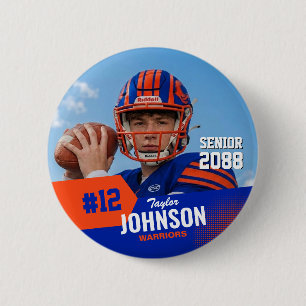 Fußballspieler Senior Night benutzerdefiniertes Fo Button
