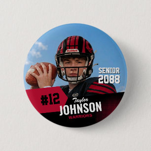 Fußballspieler Senior Night benutzerdefiniertes Fo Button