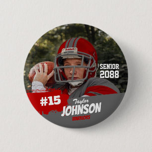 Fußballspieler Senior Night benutzerdefiniertes Fo Button