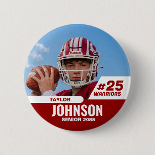 Fußballspieler Senior Night Custom Foto Sport Button