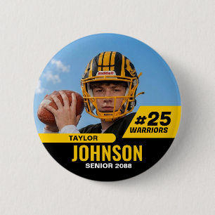 Fußballspieler Senior Night Custom Foto Sport Button