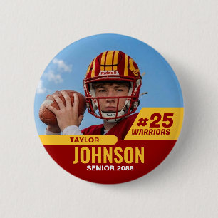 Fußballspieler Senior Night Custom Foto Sport Button