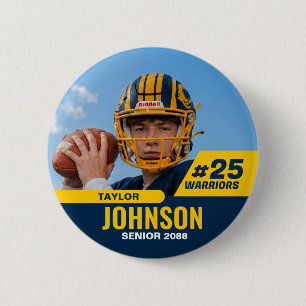 Fußballspieler Senior Night Custom Foto Sport Button