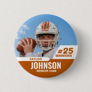 Fußballspieler Senior Night Custom Foto Sport Button