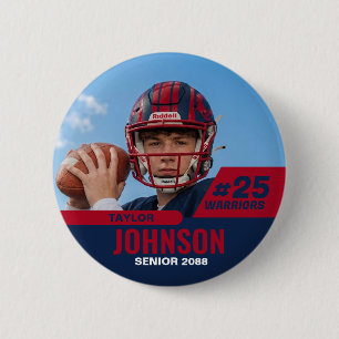Fußballspieler Senior Night Custom Foto Sport Button