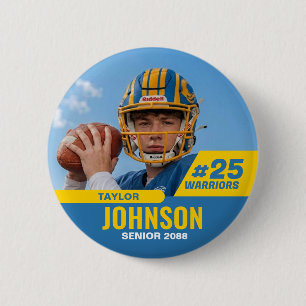 Fußballspieler Senior Night Custom Foto Sport Button