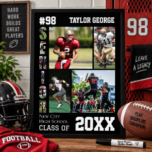 Fußballspieler Senior Night High School Poster