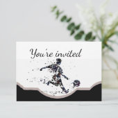 Fußballspieler Sport Geburtstagsparty Einladung (Stehend Vorderseite)