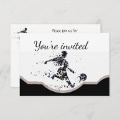 Fußballspieler Sport Geburtstagsparty Einladung (Vorne/Hinten)