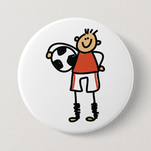 Fußballspieler-Strichmännchen Fußballspieler Button (Vorderseite)