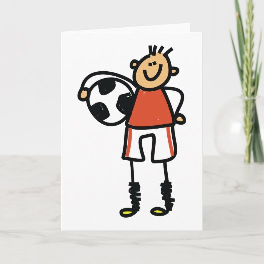 Fußballspieler-Strichmännchen Karte (Vorderseite)