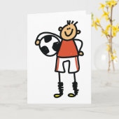 Fußballspieler-Strichmännchen Karte (Gelbe Blume)