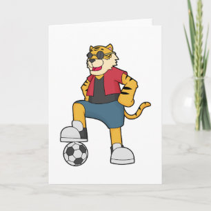 Fußballspieler Tiger Fußball Karte