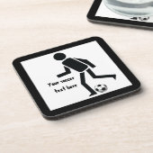 Fußballspieler und Ball nach Belieben Untersetzer (Linke Seite)