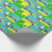 Fußballspieler und Fans Geschenkpapier (Ecke)