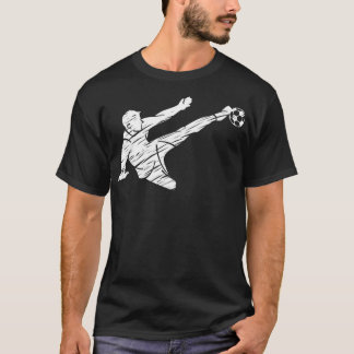 Fußballspieler und Fußballfan-Motiv vintage  T-Shirt