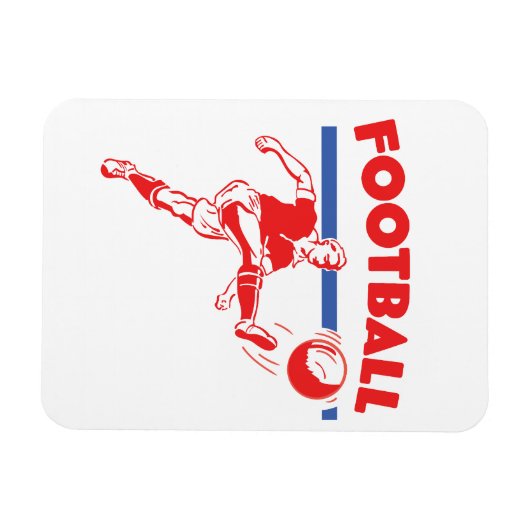 Fußballspieler Vintage der 50er Jahre Magnet (Horizontal)